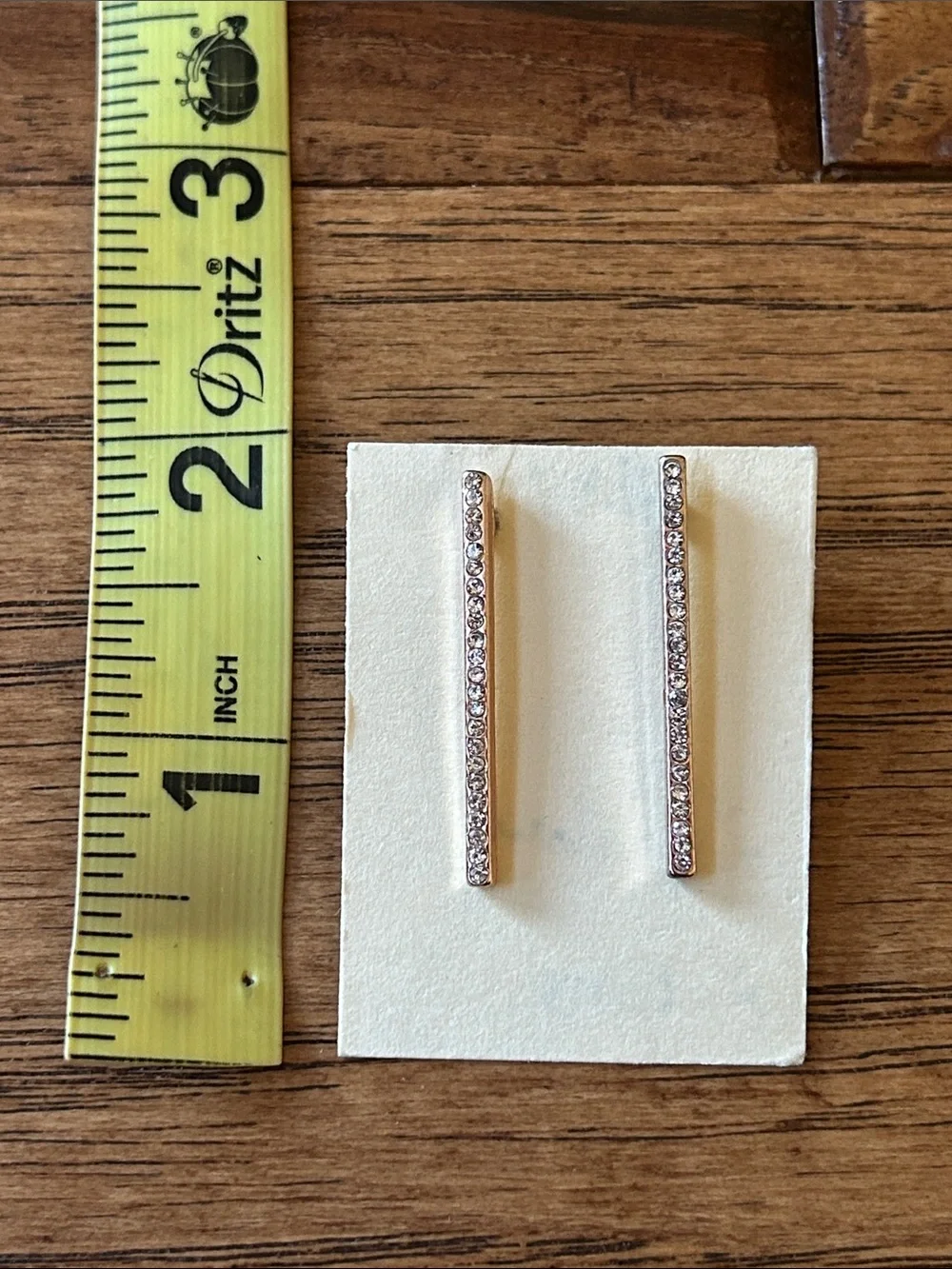 Rose Gold Bar Drop Earrings